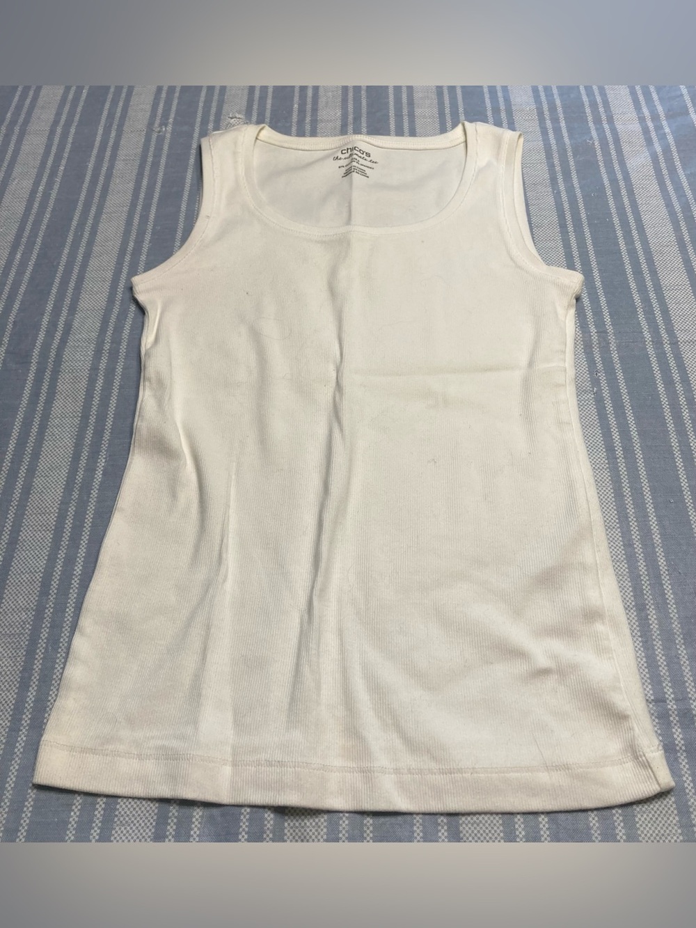 💛TODAY***$10***Chico's “the ultimate tee” white colored tank top.
